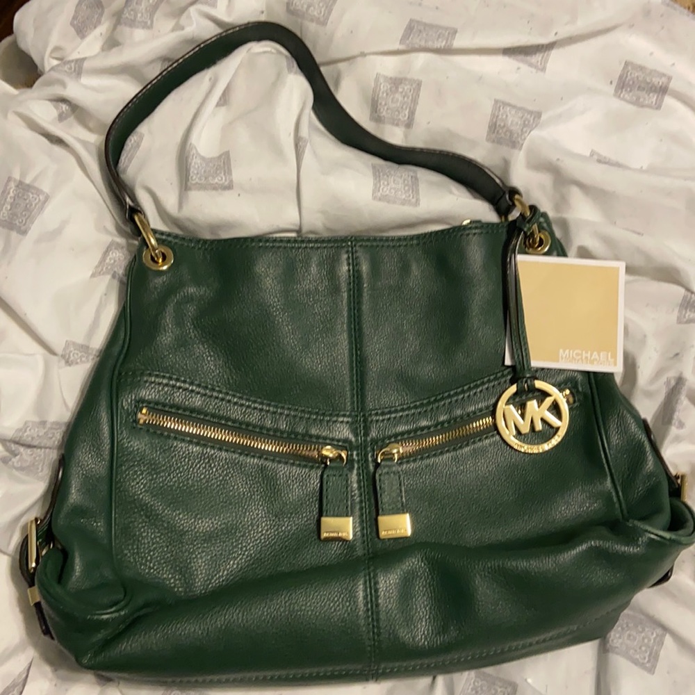Green and gold Michael Kors bag
